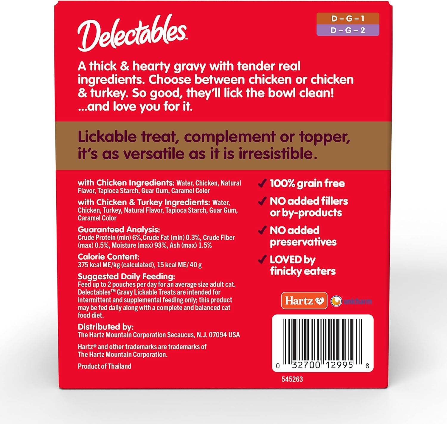 Delectables Lickable Treat Gravy Wet Cat Treat Variety Pack, Food Topper, Hydrating, Grain-Free, No Fillers, By-Products, Added Preservatives, 1.4Oz Pouch, 12Ct