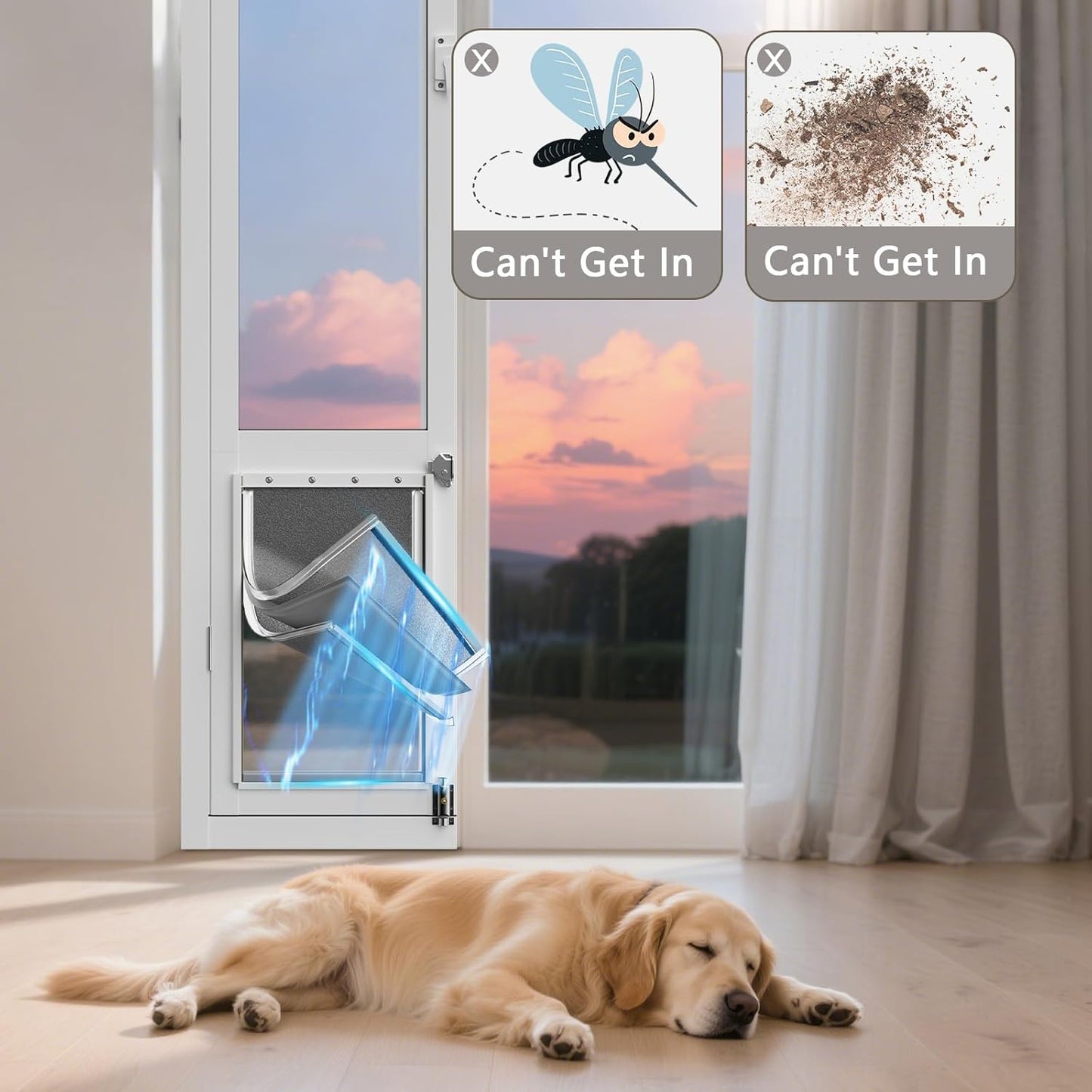 Large Dog Door Replacement Flap – Fits Eillion Sliding Glass Pet Doors Only (Large Size)