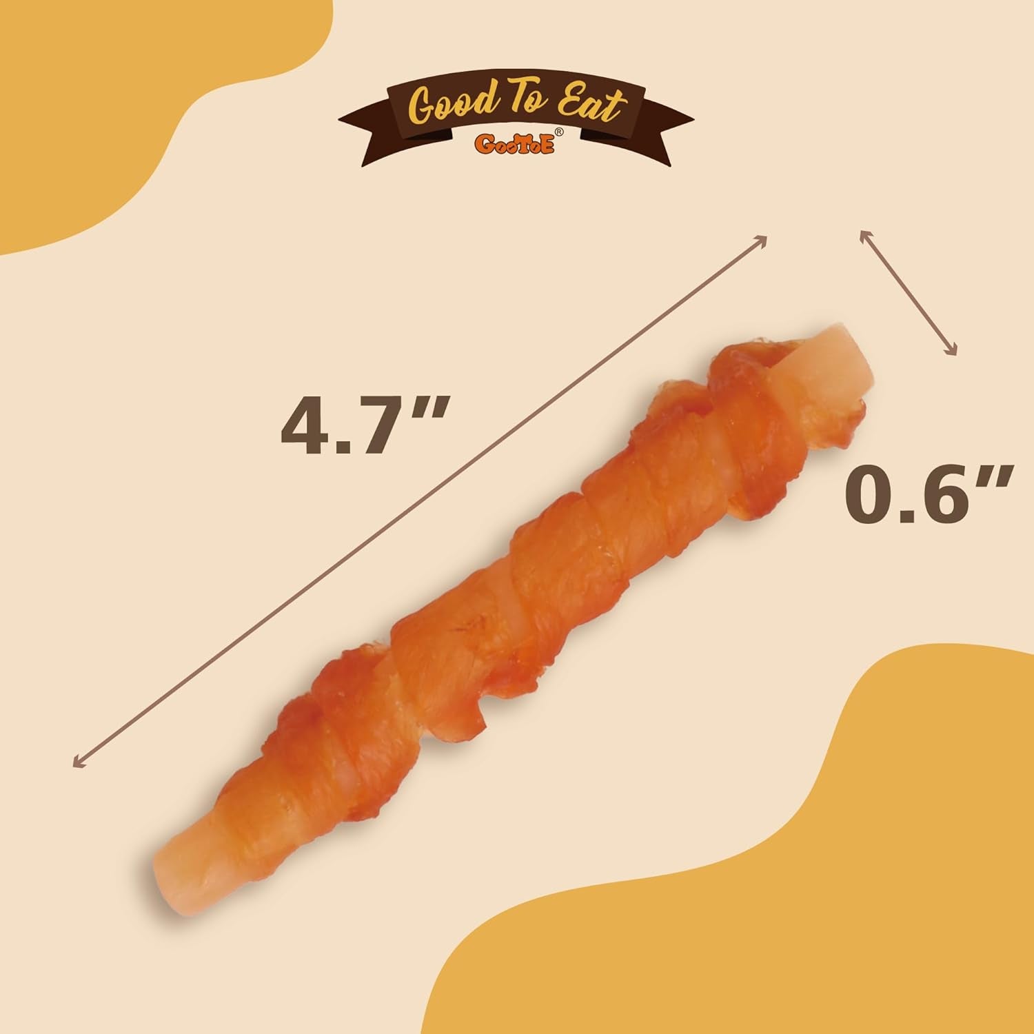Gootoe Dog Treats, All Natural, Low Fat, Premium Training Chews, Healthy & Easily Digestible, Treat and Train, Chicken Breast Wrapped Sticks,1.5Lb
