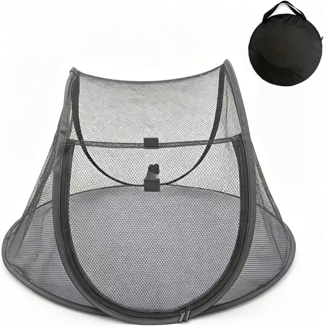 Pop-Up Cat Playpen, Portable Mesh Pet Tent, Indoor Outdoor Foldable Exercise Fence for Kittens, Rabbits, Guinea Pigs & Small Critters