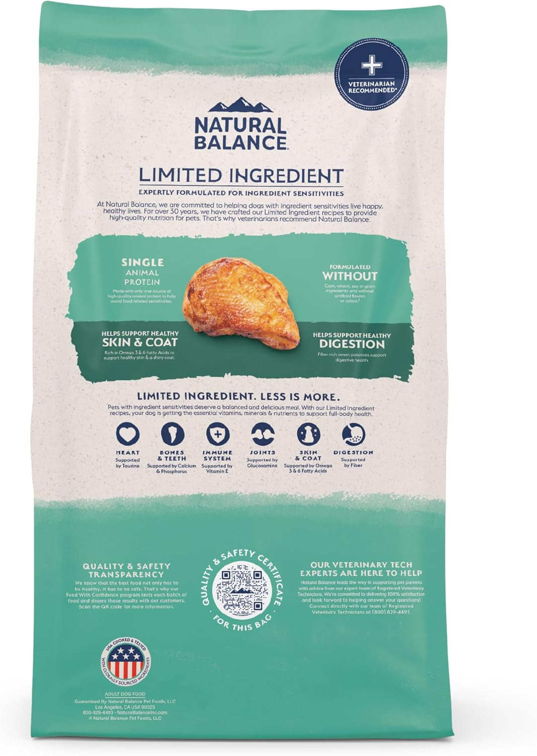 Natural Balance Limited Ingredient, Dog Food, Chicken & Sweet Potato, 24 Lb