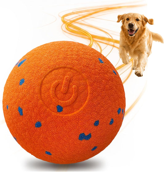 Smart E-TPU Interactive Dog Ball, Automatic Moving & Vibrating Dog Toy, Rechargeable Self Moving Dog Ball with 2 Play Modes, Durable Chew Toy for Medium Large Dogs