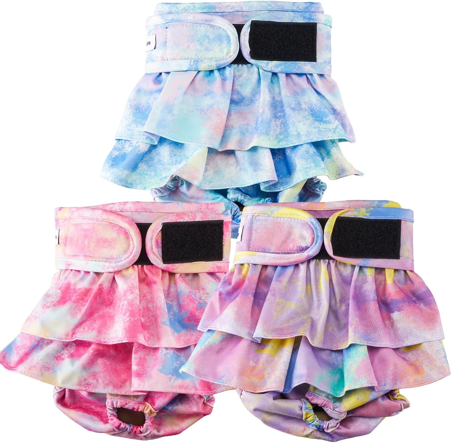 Reusable Dog Diapers Female Medium Washable, Premium Doggie Diaper for Dogs, Pack of 3, Highly Absorbent Dog Diaper for Heat, Incontinence and Puppy Training(M)