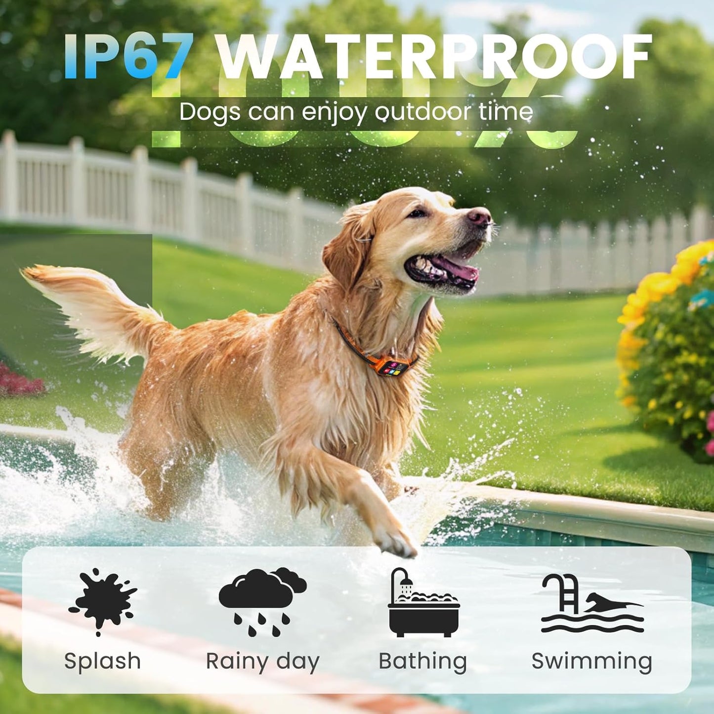 Smart Dog Bark Collar - anti Barking Device for Large Medium Small Dogs, Stop Excessive Barking & Aggression Behavior, with 5 Modes & 5 Sensitivity, IP67 Waterproof for Indoor/Outdoor Use, Orange