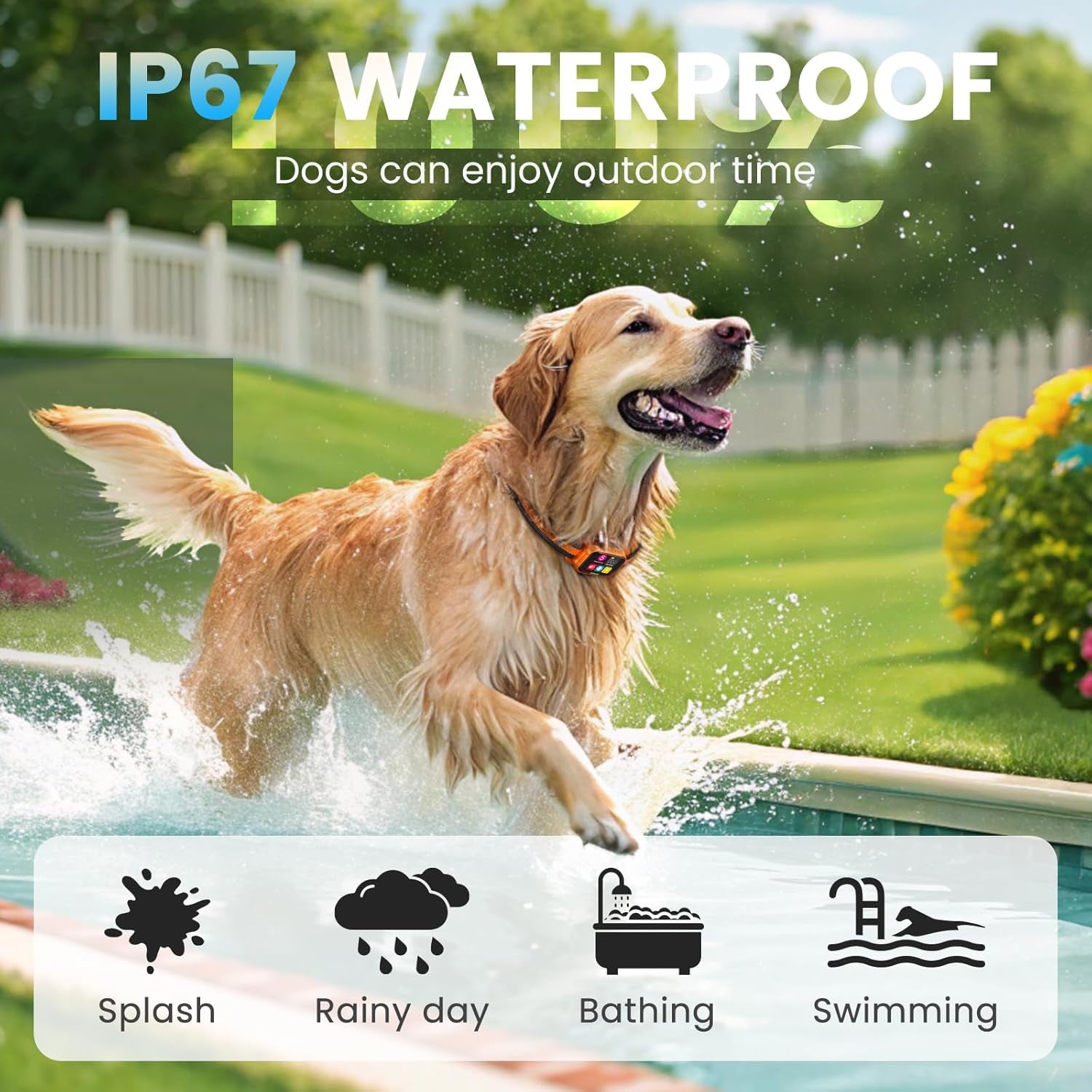 Smart Dog Bark Collar - anti Barking Device for Large Medium Small Dogs, Stop Excessive Barking & Aggression Behavior, with 5 Modes & 5 Sensitivity, IP67 Waterproof for Indoor/Outdoor Use, Orange