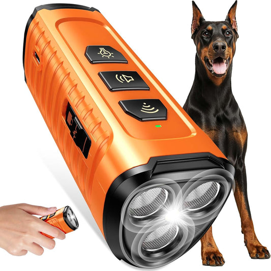 Cbersmg 3X Ultrasonic to Stop Barking Neighbors Dog, Portable anti Barking Device Dog Bark Deterrent Device 50Ft Range 5 Modes, Flashlight & Beep Safe & Effective for Small, Medium & Large Dogs
