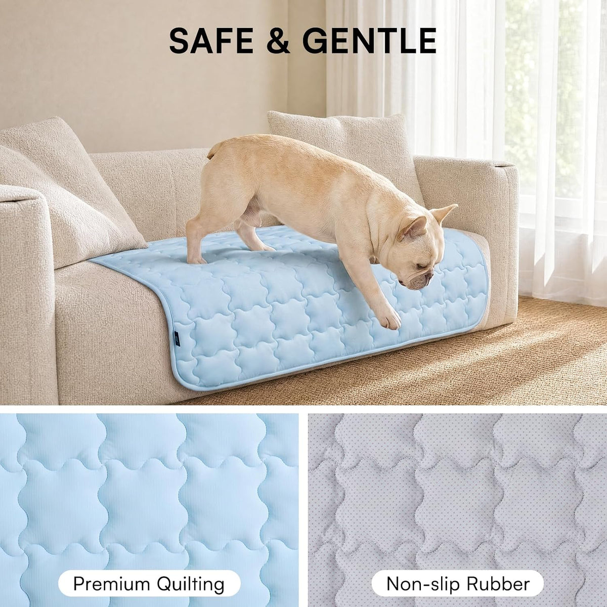 LINENLUX Dog Cooling Mat, Self Cooling Non-Slip Breathable Pad Q-Max > 0.5