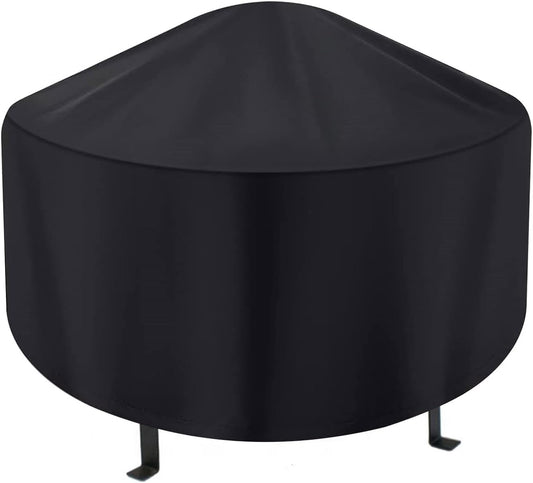 Fire Pit Cover for 28 to 32 Inch round Fire Pits, 30 Inch Heavy Duty 300D Oxford Fabric Waterproof and Dustproof Cover （ 32"Dia X 16"H ）