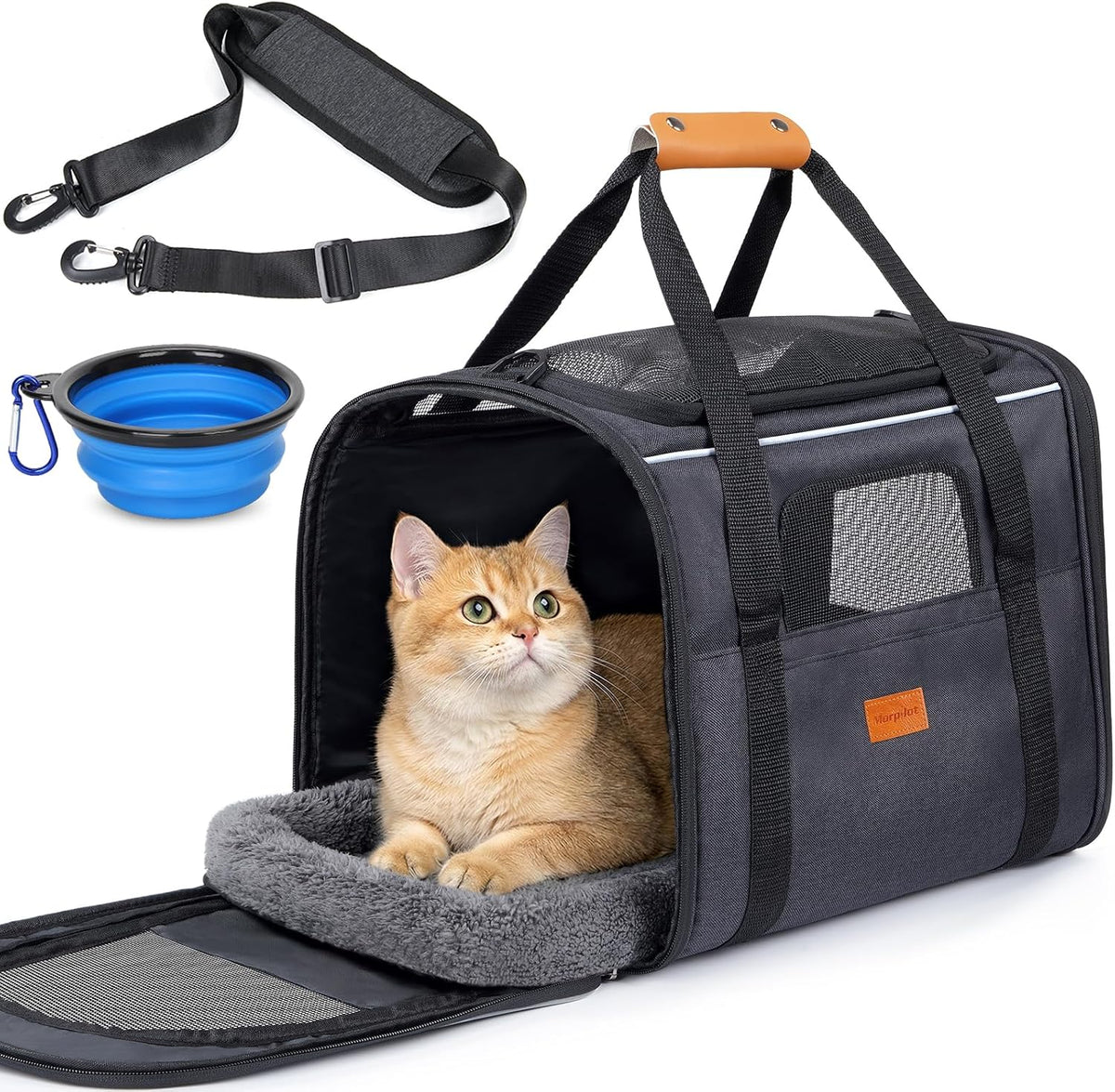 Morpilot Pet Carrier for Large Cats, Puppies & Small Dogs up to 25Lbs