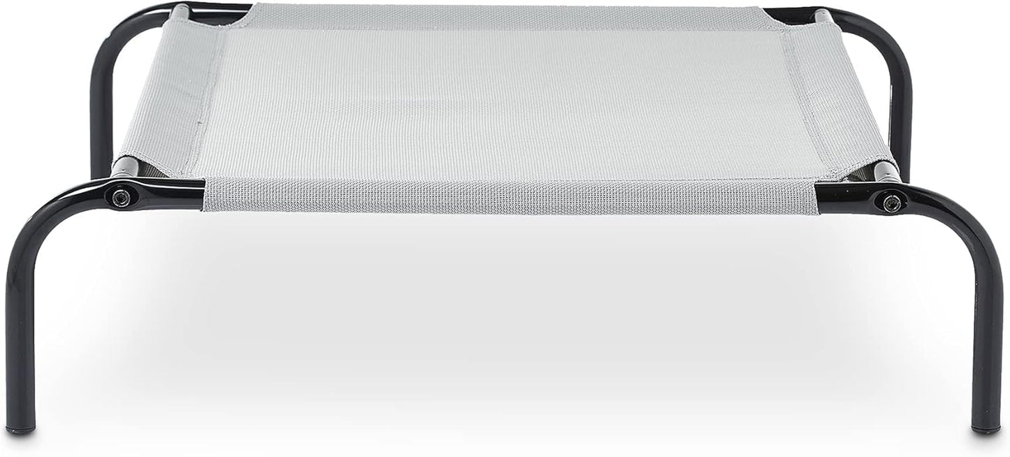 Amazon Basics Cooling Breathable Elevated Dog Bed with Metal Frame for Large Dogs, 51" X 31" X 8", Grey