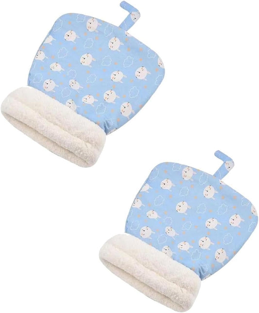Cat Winter Sleeping Bag Soft Warm Cozy Pet Bed Sack for Indoor Cats or Small Dogs Durable Washable Sleeping Pad 2Pc (Blue Rabbit)