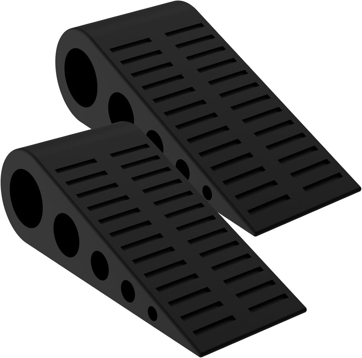 Optish 1.9 Inches Heavy Duty Door Stopper, 2 Pack Rubber Door Stop, Door Stoppers for Bottom of Door, Large Door Stopper Wedge for Home Office School (Black)
