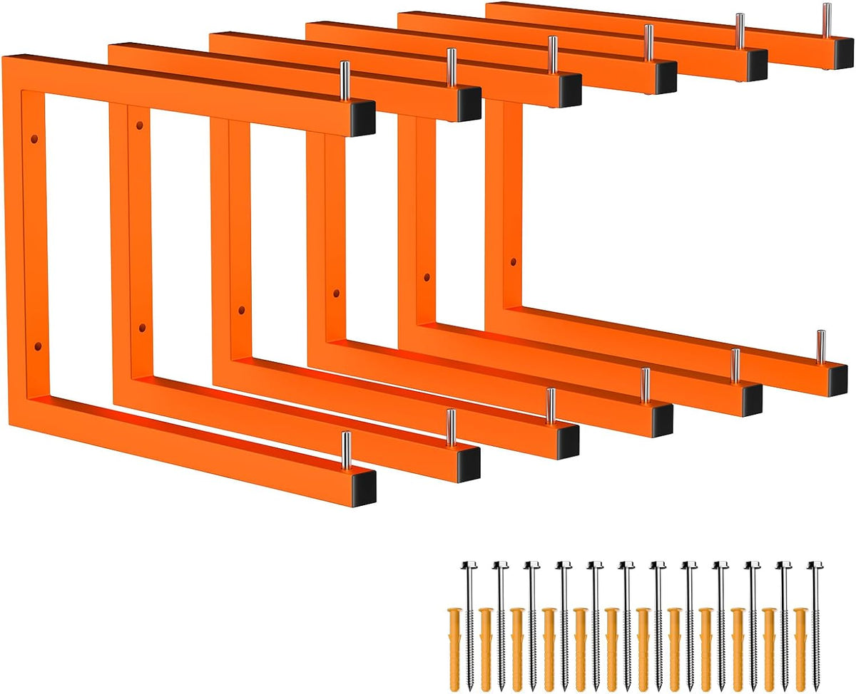 6-Pack Lumber Storage Rack, Wall Mount Wood Rack (6 Level)