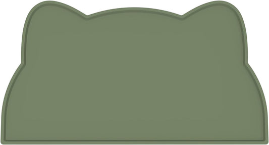 Cat Food Mat, Silicone Non Slip Dog Bowl Mat Waterproof Cat Feeding Mat Stop Food Spills and Water Messes Out to Floor Pet Food Mat (Olive Green, 17" X 10")