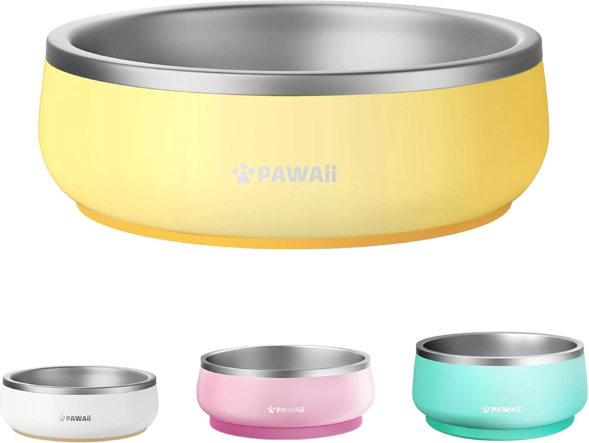 Pawaii Small Dog Bowl, 12 Oz Stainless Steel Food and Water Bowl, 1 Pack