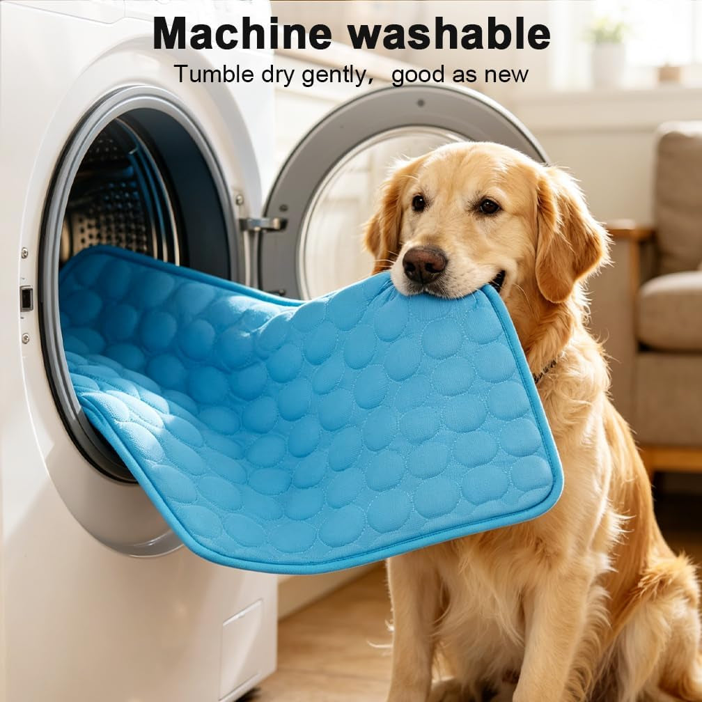 Dog Cooling Mat 2026 Upgraded Arc-Chill Cooling Dog Bed Mat, Washable Pet Cooling Pad (Q-Max>0.4) Cooling Mat for Dogs & Cats Indoor & Outdoor Car Seats (Blue, 28X22 In)