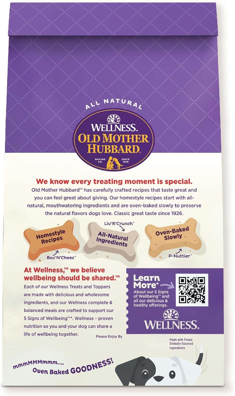 Wellness Old Mother Hubbard Classic Savory Mix Dog Biscuits, Natural Training Treats, 3 Flavors, Mini Size, 20 Oz Bag