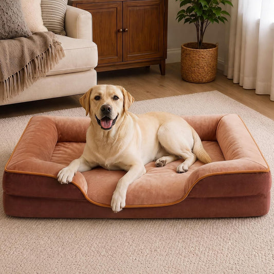 Sweetcrispy Orthopedic Large Dog Bed, Waterproof Pet Sofa Supportive Bed