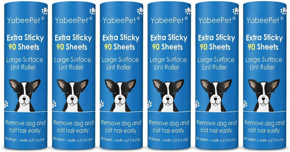 Extra Sticky Large Lint Roller Refills, 6.3", 6 Refills
