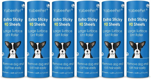 Extra Sticky Large Lint Roller Refills, 6.3", 6 Refills