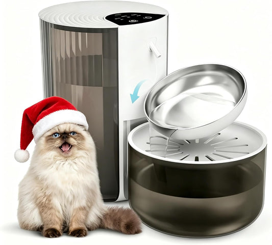 Filterless Cat Water Fountain, 3.5L/118Oz Wastewater Separation No Filter