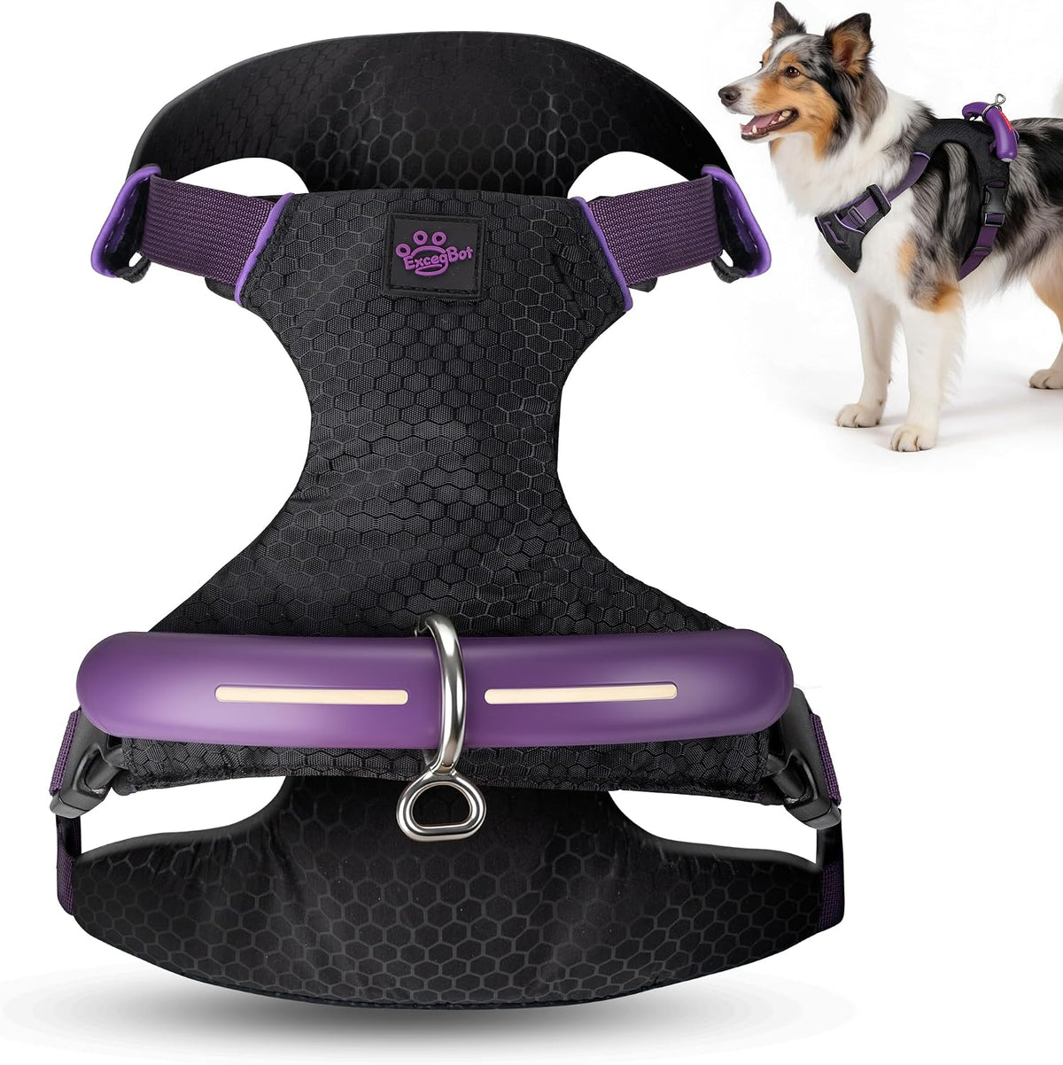 Escape Proof Dog Harness with LED Handle, 29-35In Chest Medium-Large Dogs