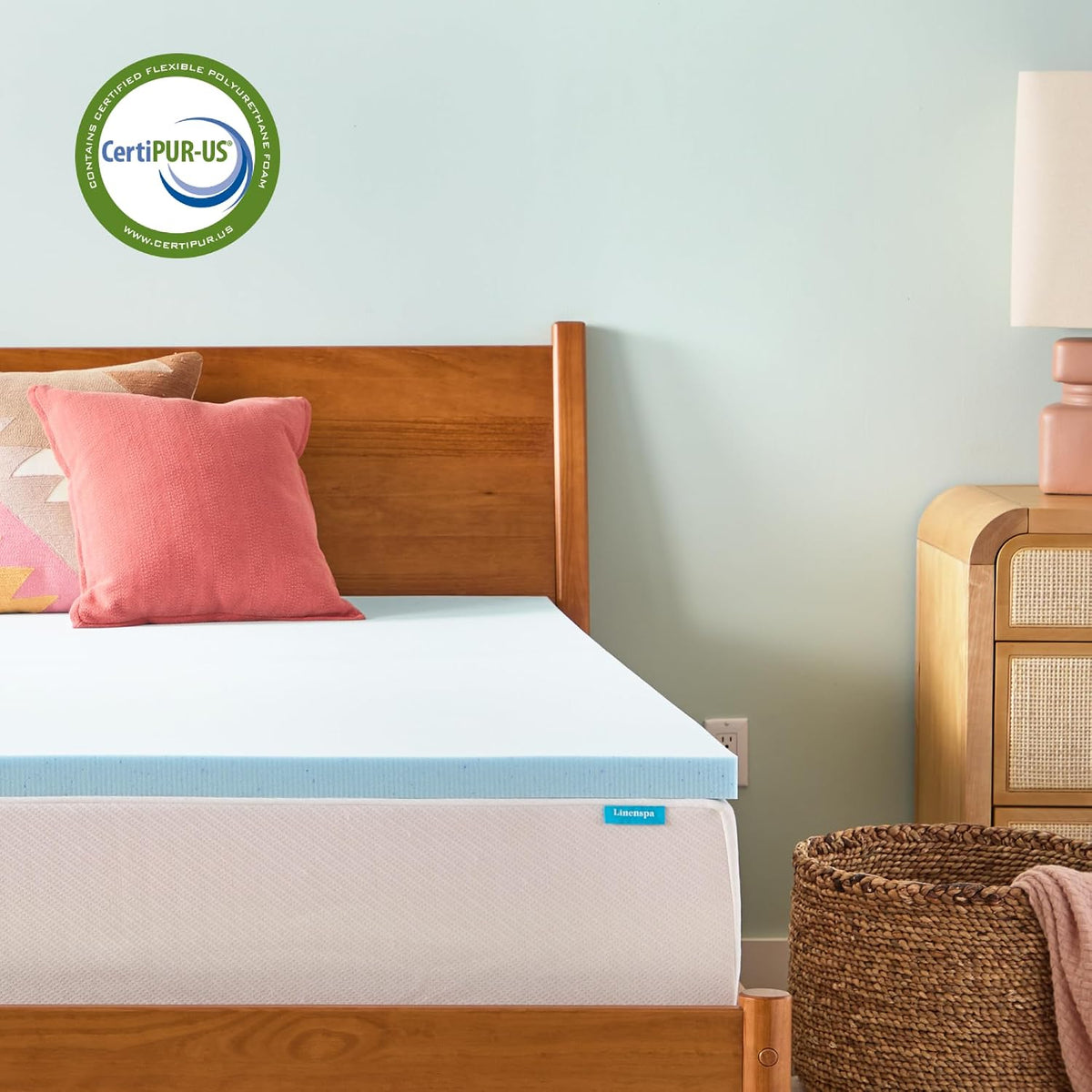 Linenspa 2 Inch Gel Memory Foam Mattress Topper, Plush, Cooling, Queen Size