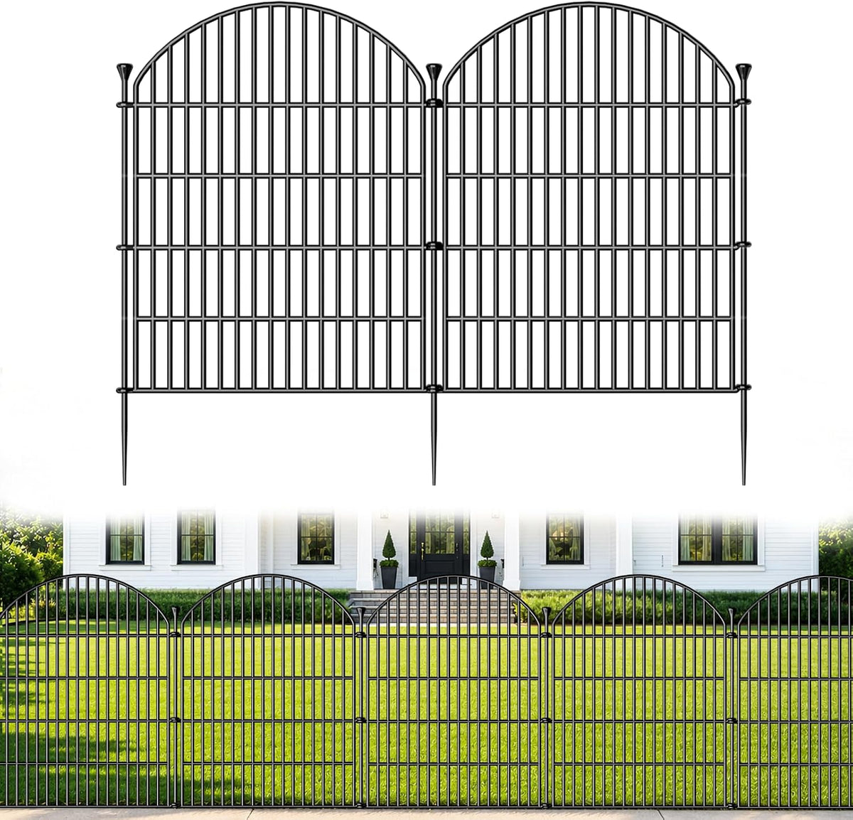 No Dig Garden Fence Panels, Dog Fence Outdoor for Yard, 12 Pack