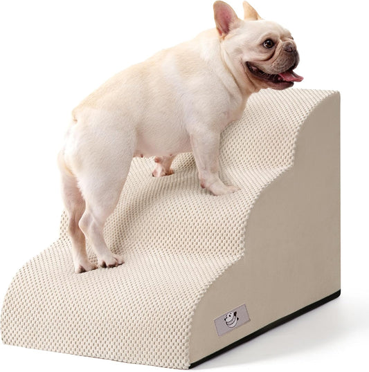 Dog Stairs for Small Dogs & Cats,3 Steps Non-Slip Pet Ramp for Couch,15.7"H