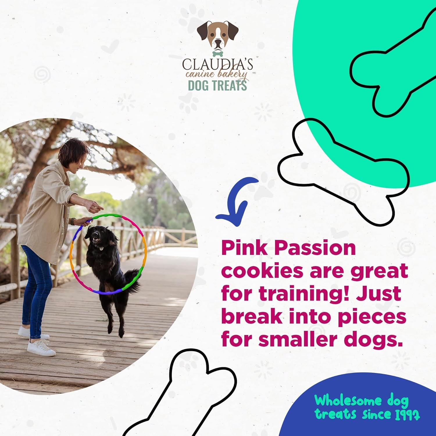 Claudia'S Canine Bakery Pink Passion Assortment of Gourmet Dog Cookies, 7Oz