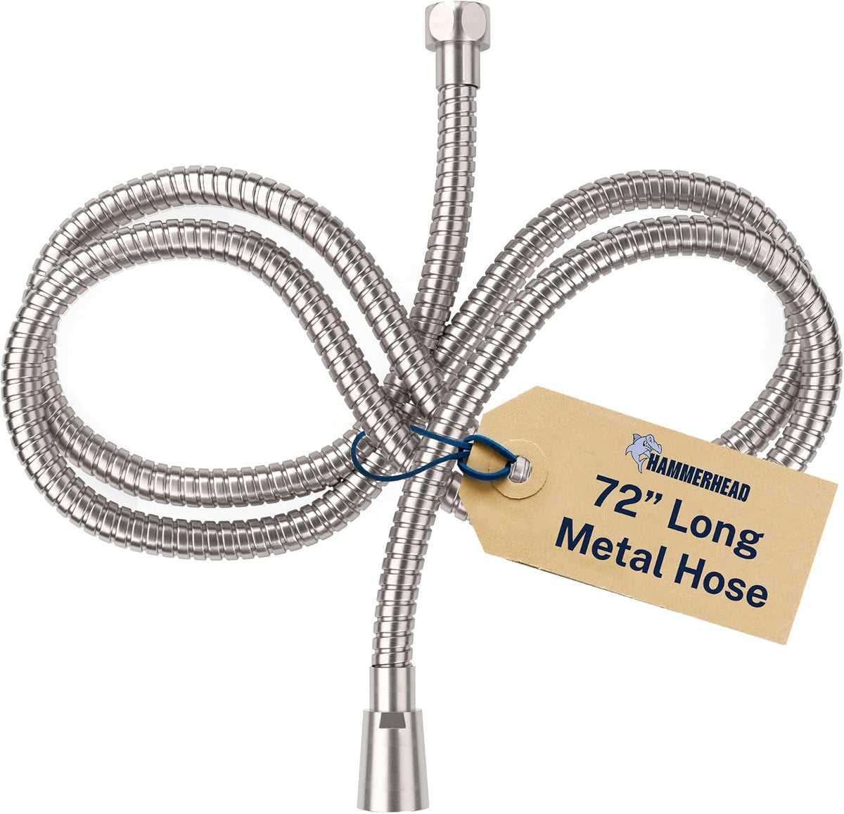 Hammerhead Metal Shower Hose Extra Long 72 Inch Universal Replacement