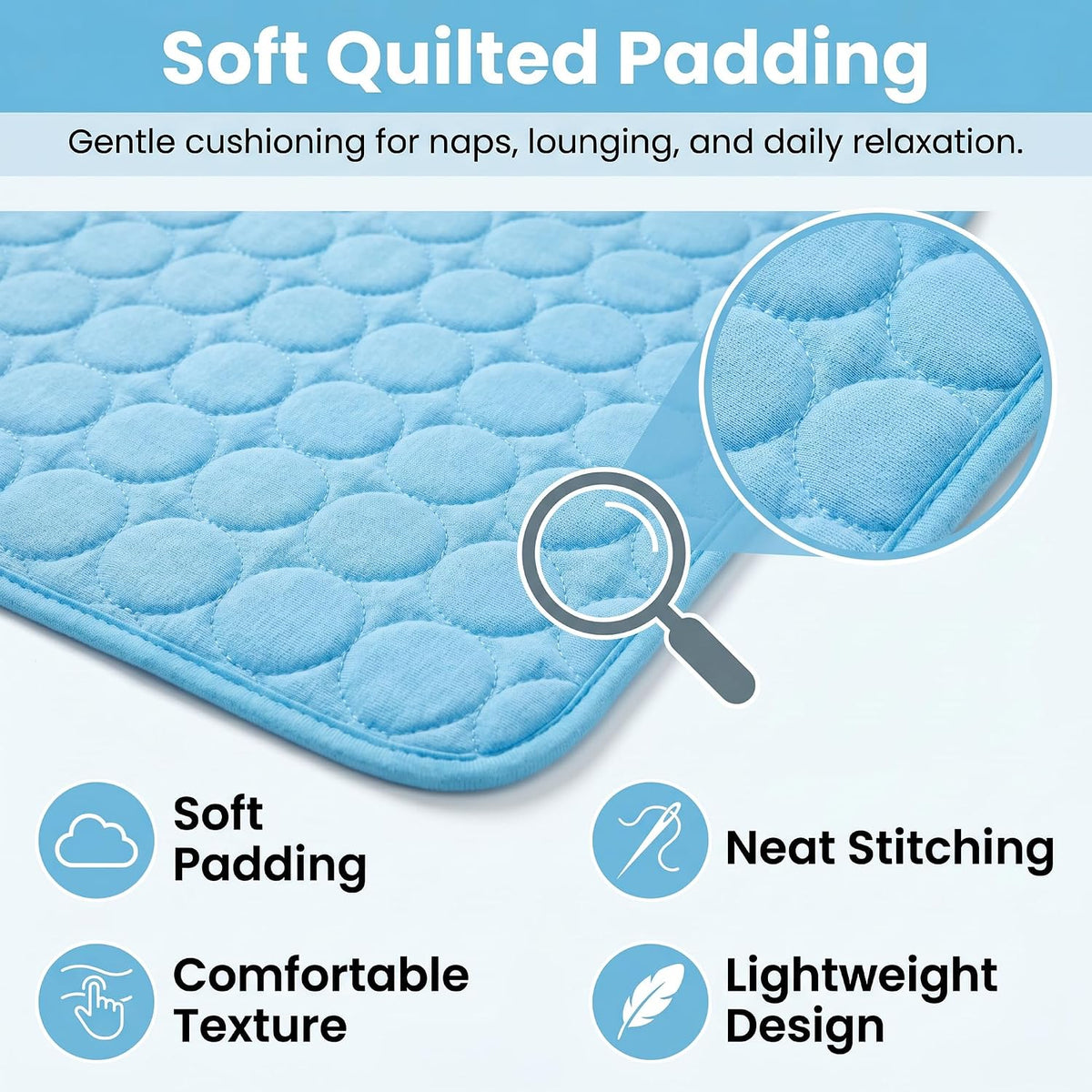 Dog Cooling Mat, 40'' × 30'' Self Cooling Pad for Dogs and Cats, No Water Gel or Freezing Needed, Washable Breathable Summer Mat for Crate Kennel Car Sofa Bed Floor, Indoor Outdoor Use