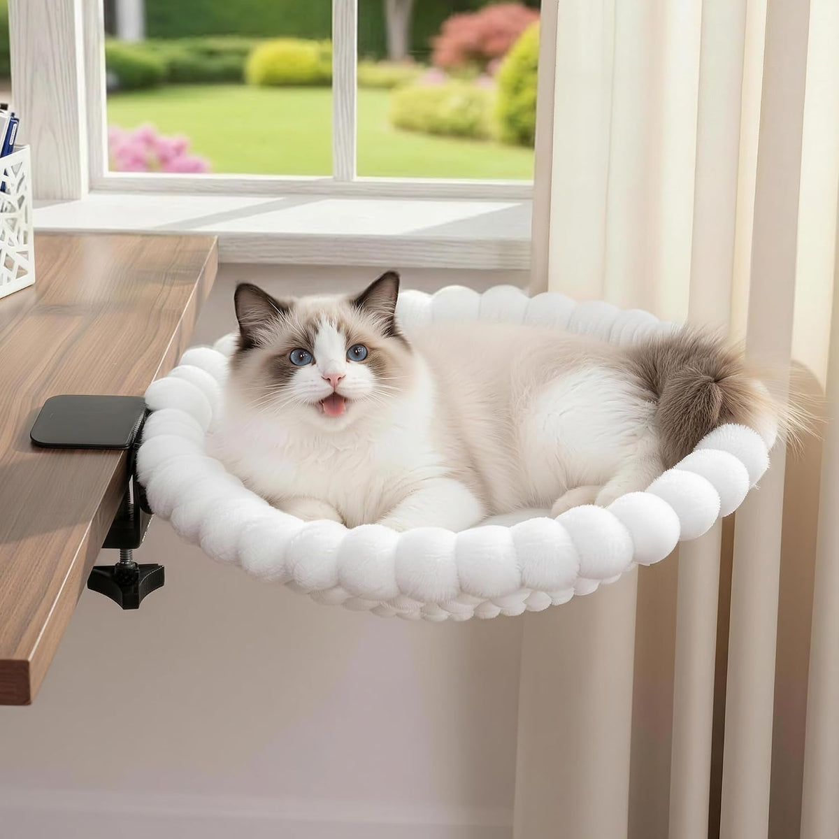 Cat Desk Bed Foldable Cat Bed for Desk Hammock Holds up to 40 Lbs