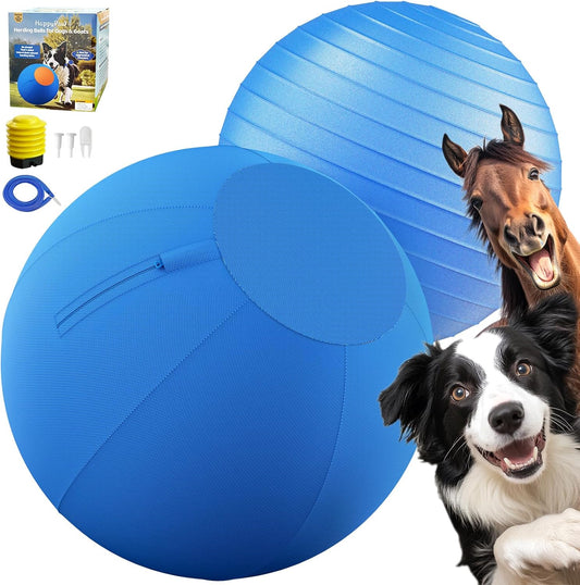 Happypaw 3.0 2026 Upgrade 18'' Herding Ball for Dogs – Enhanced Chew Resistance & Heavy-Duty Material, Dog Toy Agility Equipment for Australian Shepherds,Collies, Includes 5 Repair Patches