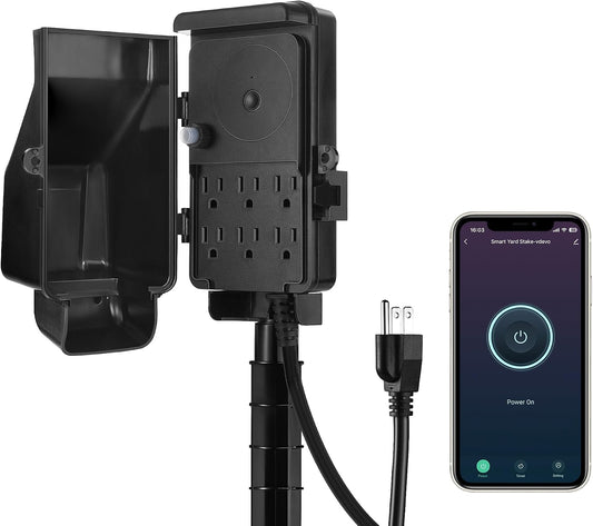 DEWENWILS Wifi Smart Yard Stake Timer Plug, Outdoor Power Stake Timer