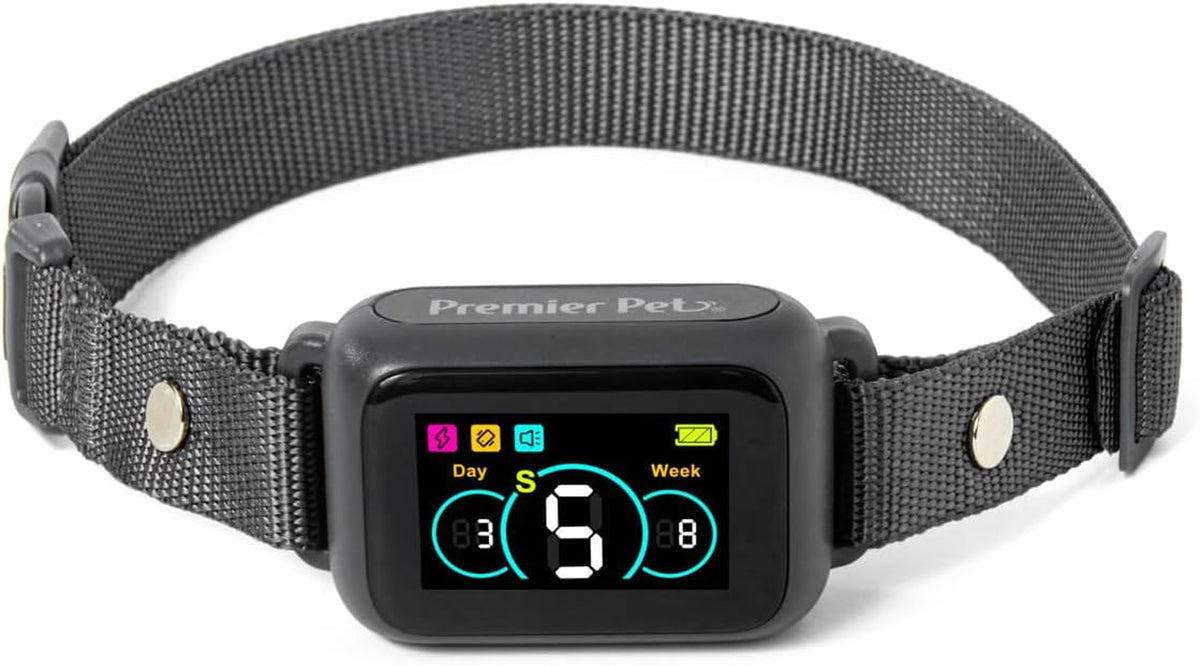Premier Pet Dog Bark Collar- Waterproof - Rechargeable Digital Bark Collar anti Barking Collar with 5 Adjustable Sensitivity Levels Dogs