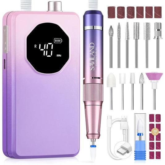 SAVILAND Nail Drill Professional 40000RPM 30S Fast Removal for Acrylic Nail