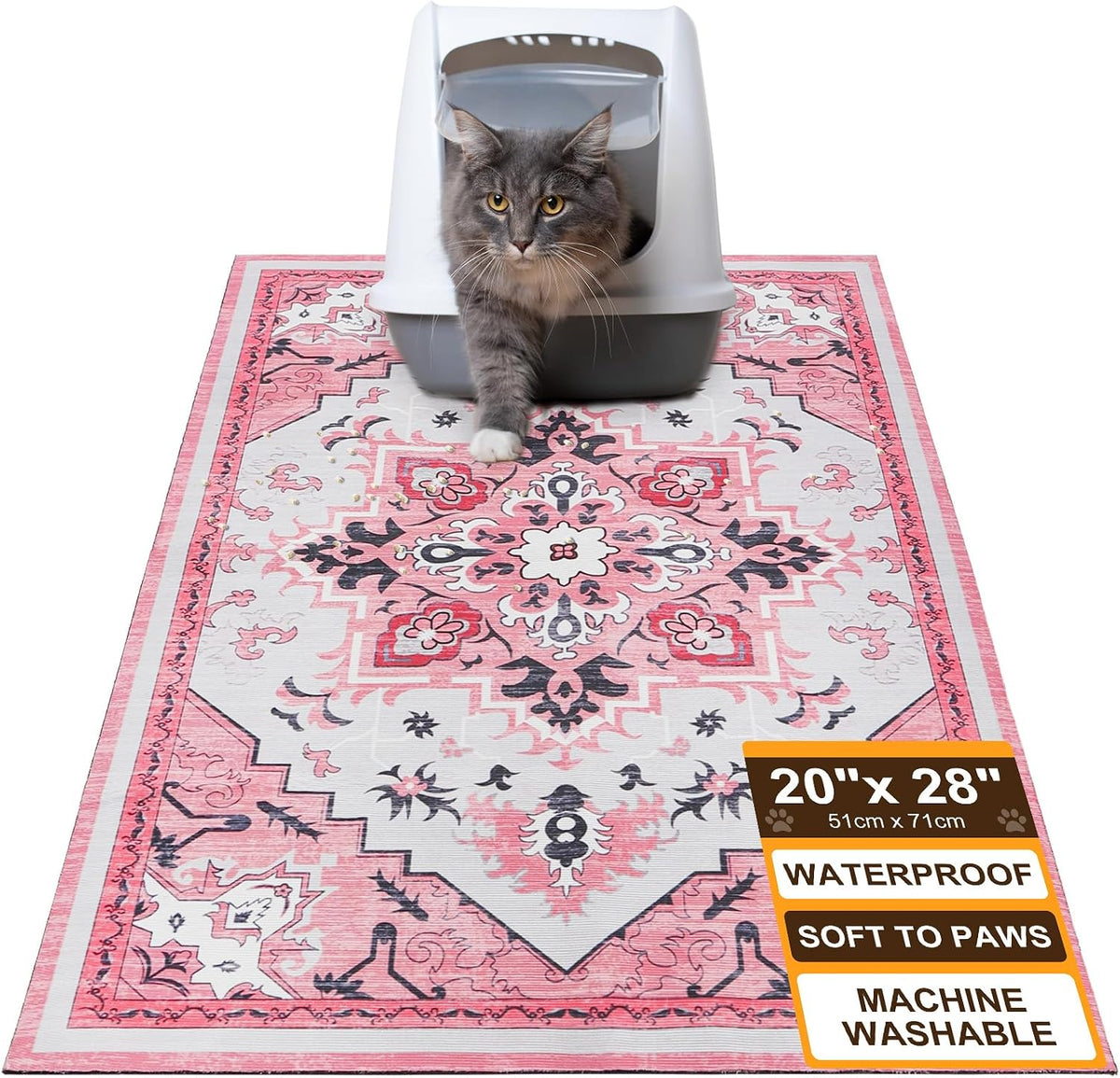 Cat Litter Mat, 20" X 28" Litter Trapping Mat, Waterproof
