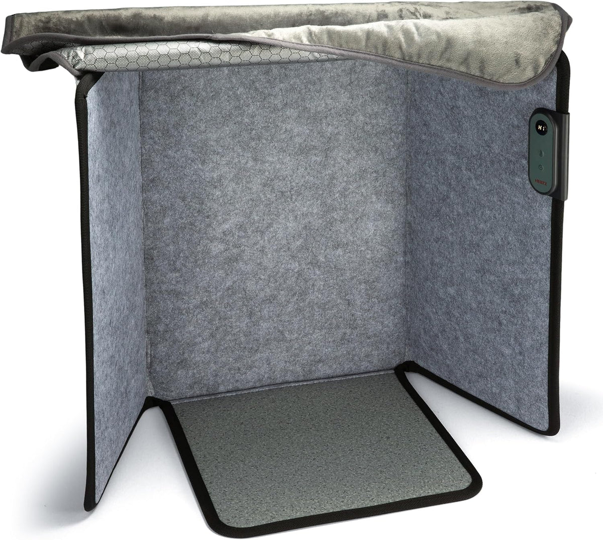 Heetz Deluxe Foldable Foot and Leg Heater with Blanket, Portable under Desk Space Heater and Warmer with Heated Floor Mat, 3 Temperature Settings, 23 X 15.5 X 11.5-Inches