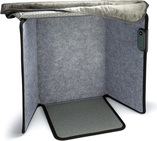 Heetz Deluxe Foldable Foot and Leg Heater with Blanket, Portable under Desk Space Heater and Warmer with Heated Floor Mat, 3 Temperature Settings, 23 X 15.5 X 11.5-Inches