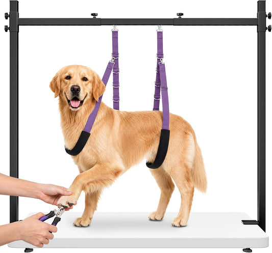H-Shape Dog Grooming Arm for Table, 42" H, 26-50" W, with Grooming Loop Set