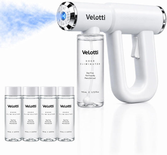 Velotti Pet and Home Odor Eliminator Spray, Bio-Enzyme Formula, 5 Refills
