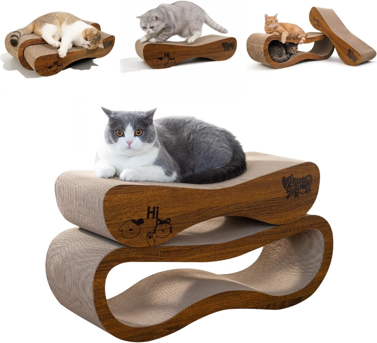 Cat Scratcher 2 in 1 Scratchers for Indoor Cats Scratching Board Cardboard