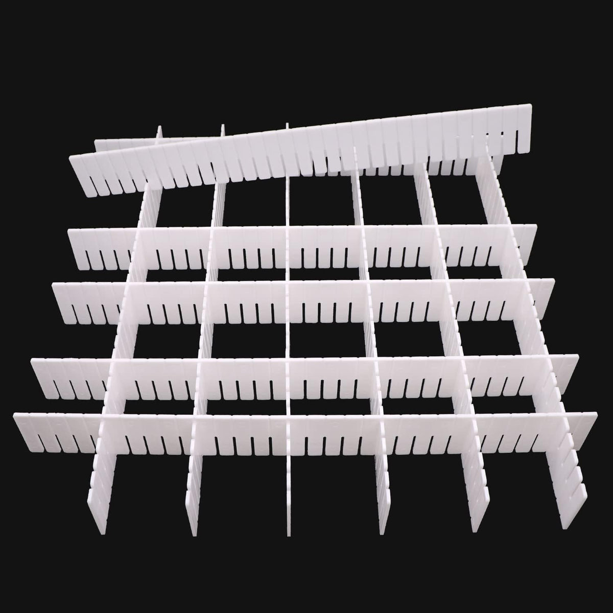 12Pcs Adjustable Drawer Dividers 0.1Inch Thickness DIY Grid Dividers 40X5Cm Plastic Organizer Separator for Socks Underwear Makeup Cosmetic Clothes