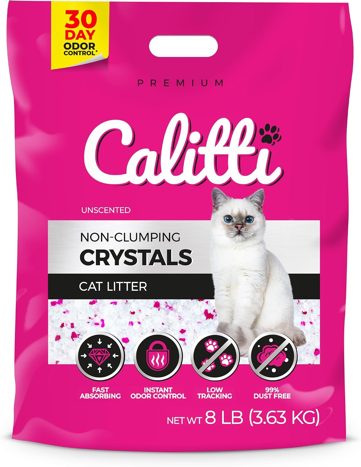 Calitti Crystals Cat Litter, Unscented, 8 Lb Bag