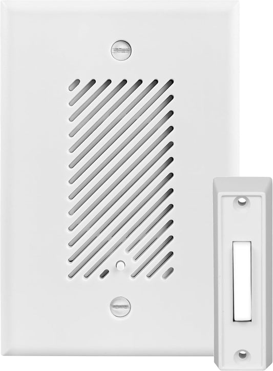 Doorbell Chime Kit - Easy Installation Electronic Door Bells for Home with Adjustable Volumes, 5 Chime Tones with Lighted Doorbell Button by NICOR Lighting