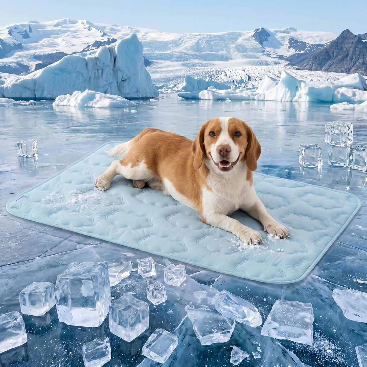 LE SURE Apexcloud™ QMAX>0.5 Breathable Dog Cooling Mat for Large Dog,36X27