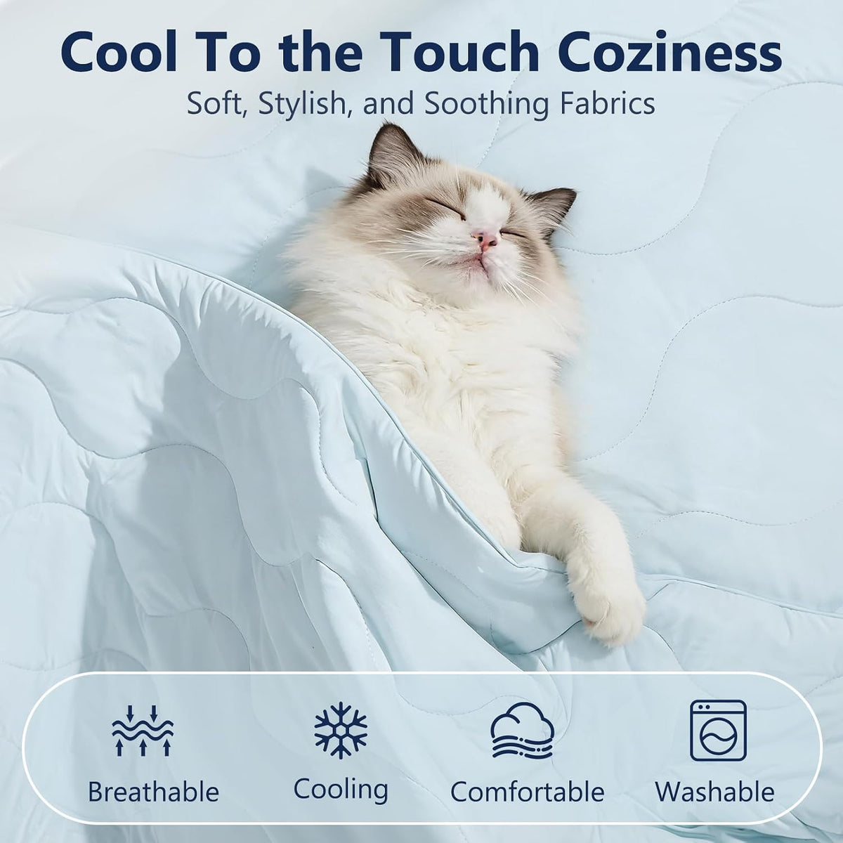MIXJOY Cooling Blanket for Medium Dogs Breathable, Dual-Sided with Q-MAX>0.5, Lightweight Pet Cooling Throw Blanket Summer for Sofa & Dog Bed, Washable Soft Dog Cat Cold Mat Durable, Aqua Blue, 30X40