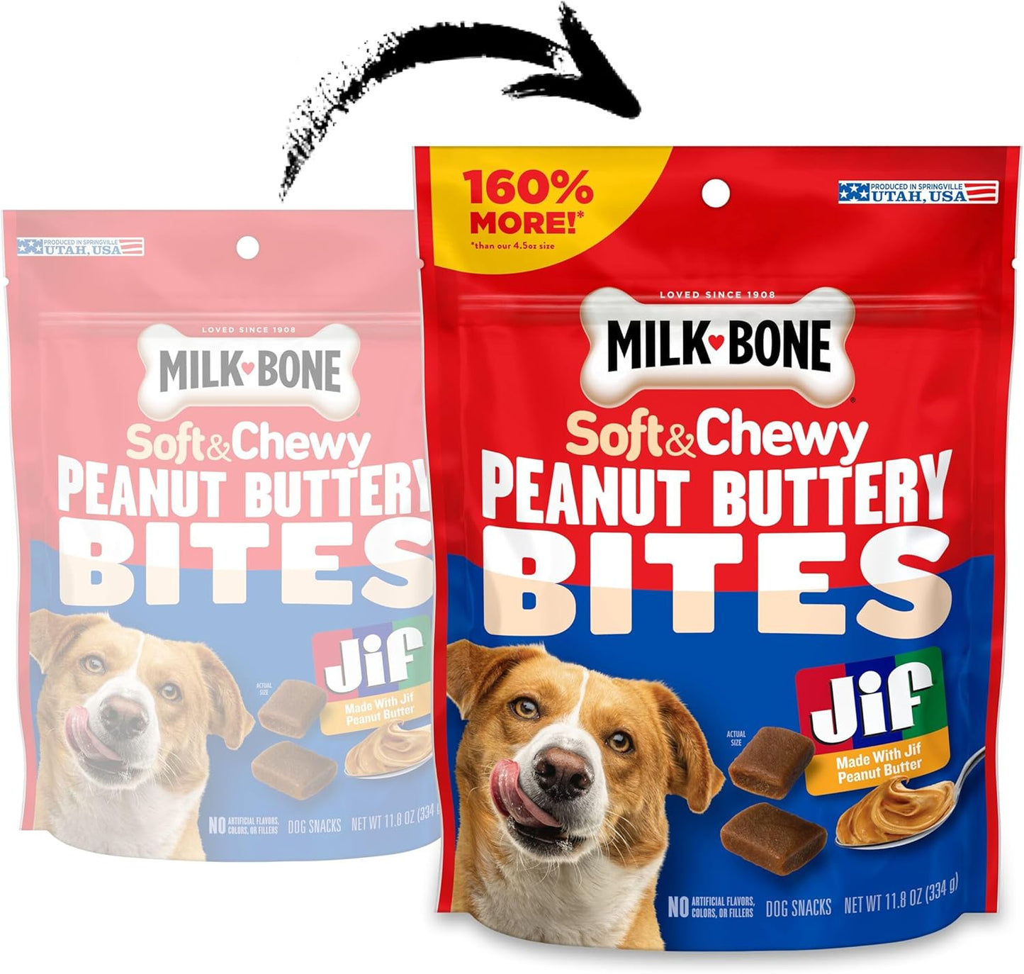 Milk-Bone Peanut Buttery Bites Soft Dog Treats with Real Peanut Butter & Bacon
