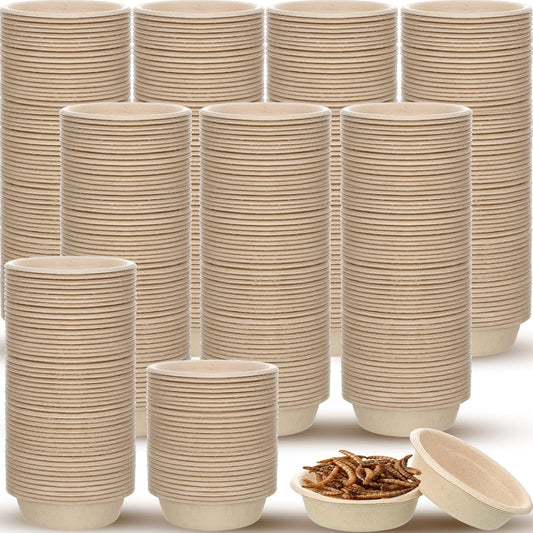 Maxcheck 1000 Pcs Paper Gecko Feeding Cups 1 Oz Food and Water Bowls Small Reptile Feeding Ledge Replacement Cup Dish Bowl Ledge Accessories for Gecko Lizards Spiders Small Pet
